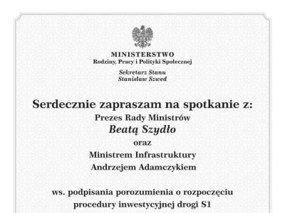 S1 - spotkanie z Prezesem Rady Ministrów Beatą Szydło - zdjęcie1